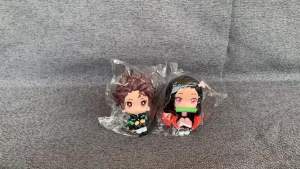 8/9cm Anime Cute Q Versão Demon Slayer Action Figure Sentada Tanjiro Kamado Nezuko PVC Action Model Kid Toy Gift