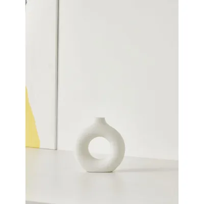 TENGYAGAO | Creative Donut-Styled Black Ceramic Vase