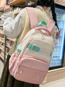 Qian Si Miao Túi Đeo Vai Nhẹ Bảo Vệ Cột Sống Phong Cách Mỹ Sinh Viên Đại Học Túi Đựng Laptop Kích Thước Trung Bình Vải Nylon