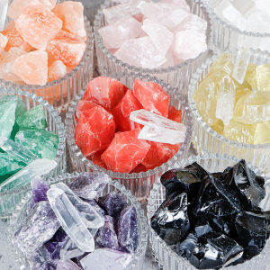 ดิฟฟิวเซอร์คริสตัลธรรมชาติ สีหิน วัสดุเทียนอโรมาตกแต่งบ้านสีชมพู สีขาว สีม่วง สีเหลือง สีเขียว ฟลูออไรต์