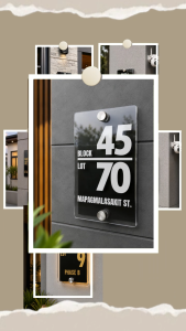 PERSONALIZED HOUSE PLATE NUMBER SIGNAGE/ADDRESS PLATE/BLK AND LOT SIGN/HOME/OUTDOOR/WATER PROOF/WEATHER PROOF/SIGNAGE ACRYLIC 5x9inch