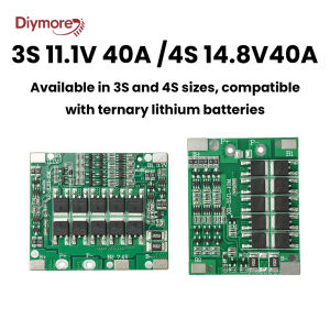 diymore | 3S/4S 40A Ternary Same Port Lithium Battery Protection Board With Balanced 10Mos 1.1V/14.8V