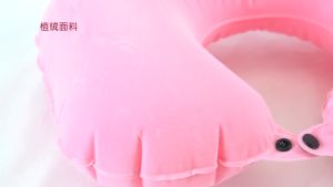 Press-Inflatable U-Shaped Neck Pillow – Compact Travel Cushion for Airplane Camping & Outdoor Use