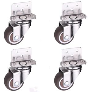 4Pcs Heavy Duty Furniture L Type Caster Wear Resistant Mute Universal Wheel 360° Swivel for Platform Trolley Accessory
