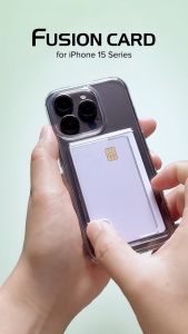 RINGKE® FUSION CARD Wallet Compatible iPhone 15 Plus/ 15 Transparent Hard Back with Built-in Slim Card Holder Case Cover