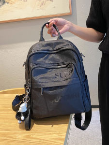 Fashionable Waterproof Oxford Cloth Printed Womens Backpack Large Capacity Lightweight Travel Nylon Bag Street Trend Dual Use