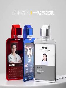 5pcs Aluminum Alloy Vertical ID Card Holder - Durable Waterproof Multi-Color Set