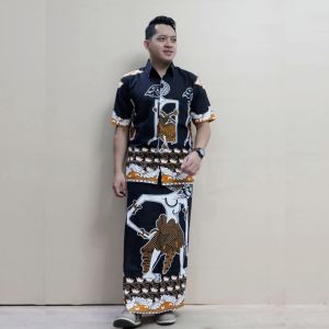 Baju Batik Pria Dewasa Batik Pria Lengan Panjang Lengan pendek Setelan Sarung Celana Batik Pria Murah Terbaru Casual Formal Full Furing Promo Batik Wisanggeni Solo Motif Wayang Pandawa
