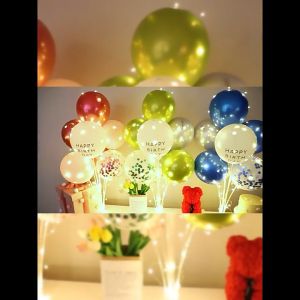 12pcs Balloons Set With LED Light Birthday Backdrop For Photoshoot Assorted Balloon Stand Happy Birthday Decoration Set