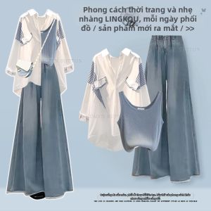 NUMEN BUTTON | Bộ Đồ Dễ Thương Phong Cách Hàn Quốc Mùa Hè Thoáng Mát