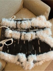 GUZILIAN | Millennial Hot Girl Style Retro Design Denim High Waist Slimming Fashionable All-Match Frayed Edge Short Pants For Women