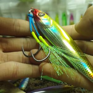 Umpan Jigging Metal Jig 80 Gram 1 Set Double Assist Hook Mongkalo AMBISIOUS Killer Jiging