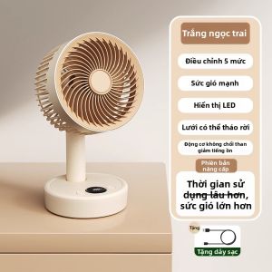 Quạt USB 2024 Quạt Công Sở Quạt Bàn Quạt Mạnh Mới Có Đầu Gối Quay Nhỏ S2971 Quạt Không Khí Cầm Tay Không Dây Không Khí