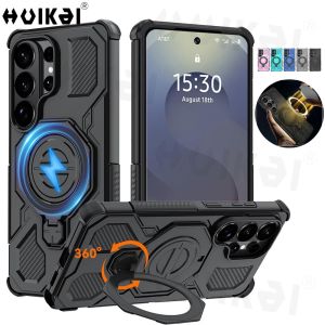 Case For Samsung Galaxy S26 Ultra S26 Plus S25 Ultra MagSafe Stand Magnetic Holder Protection Stands Kickstand Protective Cover