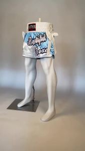 Satin Muay Thai Shorts & Bow Ribbon Design Workout Pants