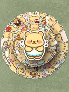 Butter Bear Cartoon Stickers Waterproof No Trace Q Version Colorful Decorative Stickers for Skateboard Notebook Tablet Water Cup