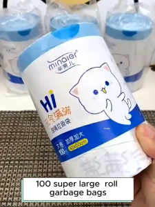 100PCS Drawstring Thickened Garbage Bags Self-Closing for Home Kitchen & Bathroom