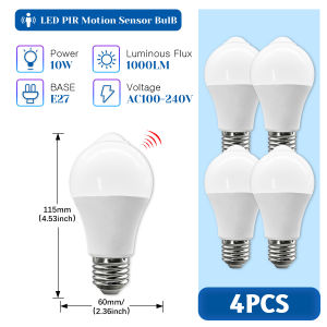 E27 LED Bulb LED Lamp PIR Motion Sensor Bulb 10W AC100-240V PIR Sensor Light Auto ON OFF Night Light For Parking Lighting