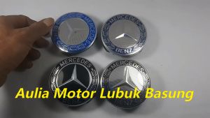 Wheel Dop Center As Velg OEM Mobil Mercedes Benz Mercy 75 Cm 75mm Logo Plat Chrome Timbul