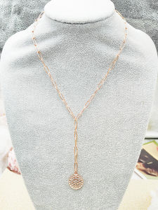 Fashionable Gold Coin Necklace for Women Pin Style Alloy Jewelry Fresh out New Trend Lockbone Chain Female Fashion Accessory