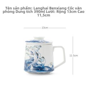 Cốc Trà Gốm Sứ Pha Trà Có Nắp Lọc Cốc Trà Cá Nhân Hóa Cho Văn Phòng Thiết Kế Hoa Cúc Tím Đồ Dùng Ăn Uống Nhật Bản