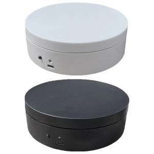 【New Arrival】 360 Degree Rotating Motorized Display Stand USB Charging/Battery Operated Jewelry Display Stand for Model Cake 3D Images