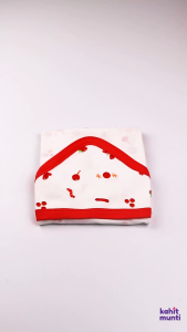 Kahit Munti Hooded Receiving Blanket - Kulay Pula (Girl) | 100% Cotton Baby Swaddle | Newborn Essential
