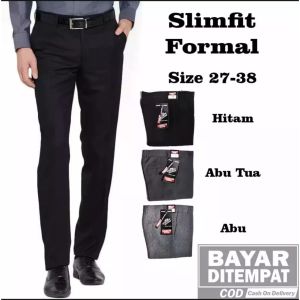 CELANA PANJANG BAHAN KANTOR PRIA CELANA PANJANG SLIMFIT FORMAL TERBARU TERMURAH Celana Panjang Hitam Dan Abu-Abu - Lazada