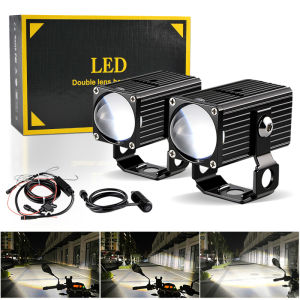 1 Bộ X6C LED Đôi Đèn Pha Hi/Thấp 9600lm 50W Đèn Sương Mù Lái Xe Cho Xe Máy HONDA Yamaha FZ16 YS150 FZER150