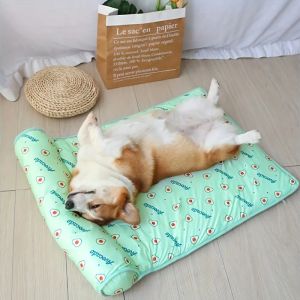 HATELI Dog Ice Cooling Cushion Dog Cooling Sleeping Mat Comfortable Pet Cat Bed Dog Nest With Pillow Summer Blanket Sofa Breathable Washable Ice Pad