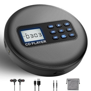 Portable CD Player with Speakers Rechargeable Discman with Bluetooth CD Walkman with Headphones