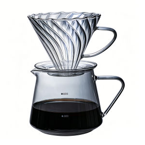 Bộ Dụng Cụ Pha Cà Phê Bằng Bình Thủy Tinh 600ML Kèm Dụng Cụ Rót Và Bộ Lọc Cà Phê V60 Dùng Cho Nhà Và Văn Phòng - Bộ Dụng Cụ Pha Cà Phê