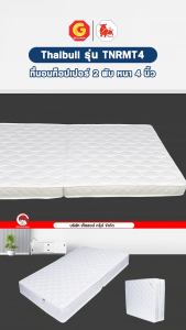 Thaibull ที่นอน PE เบาะเตียงนอนพับได้ เบาะรองพื้น Topper ขนาด 3.5 ฟุต หนา 4 นิ้ว รุ่น TNRMT4-105 (หุ้มด้วยผ้า)