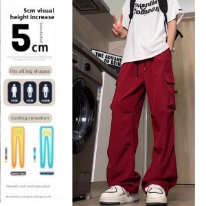 American High Street Mens Cargo Pants Spring Summer Design Large Pocket Loose Paratrooper Pants Vibe Functional Dash Pants