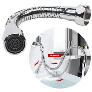 1PCS Stainless Steel Kitchen Faucet Extender Nozzle Aerator Bendable Home Kitchen Supplies Water Pipes Faucet Extension Pipe