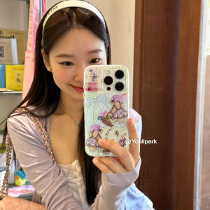 Cute Girl Sweet Butterfly Knot Flower Basket Rabbit Phone Case for Apple 15 pro Max Huawei Mate 60 Pro/14 pro Max Silicone Protective Cover