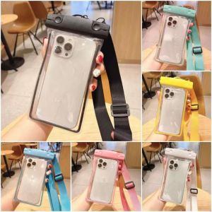 6.7 นิ้วว่ายน้ํากระเป๋ากันน้ําโทรศัพท์กันน้ํากระเป๋าโทรศัพท์มือถือกระเป๋าPVสําหรับIPhone 14 13 12 Pro Xs Max XR X 8 7