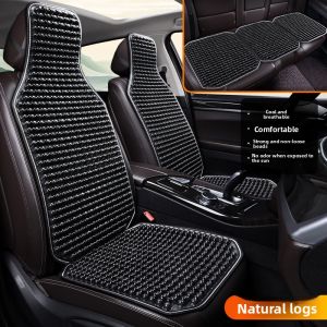 HELLOLEIBOO | Ventilated Car Seat Cushion Single Piece Summer Cooling Wood Bead Breathable Truck Seat Pad All Seasons Universal Vehicle