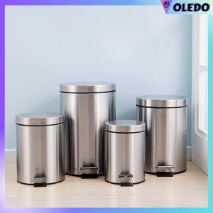 Stainless Foot Pedal Trash Bin Waste Can with Plastic Bucket Inside