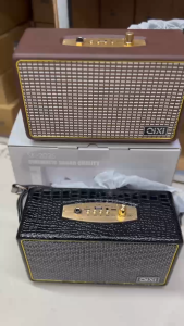 ลำโพงบลูทูธ SK-2025 พร้อมอินเทอร์เฟซไมโครโฟน รองรับไมโครโฟน กีตาร์และเครื่องดนตรีอื่นๆ ลำโพงRetro ลำโพงแบบพกพา ลำโพงวินเทจ ไร้สาย