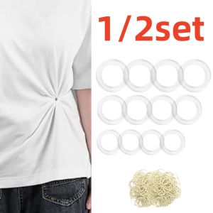Fashion Plastic Round Circle Clip Buckle Shawl T-Shirt Tie Clip Brooch Waist Buckle Versatile Clothing Transparent Clips Holder
