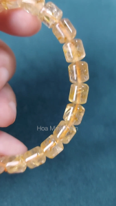 Vòng tay đá Thạch Anh Tóc Vàng tự nhiên VVIP kiểu lu thống size 7.5x8 li phong cách đẳng cấp sang trọng | Hoa Minh Gem