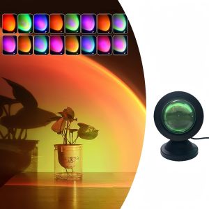 Sunset Lamp Night Light Projection Lamps Christmas Light with Remote Mood Lighting Rainbow Sunlight Lamp Led Colorful Changing