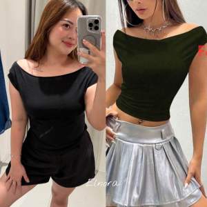 Croptop Top Sabrina lengan pendek FE.62 korean spandek