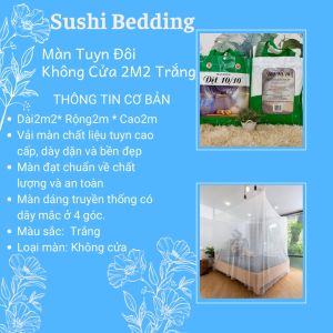 Màn tuyn dệt 10/10 cao cấp - mùng ngủ - màn chống muỗi chống côn trùng - hàng chính hãng - Kích Thước 1m2 1m6 1m8 2m2