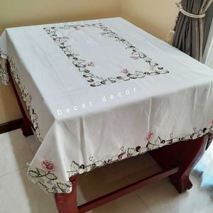 Taplak Meja Makan Bordir Mewah Vintage 6 kursi Taplak Makan