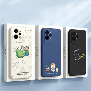 Ultra-Thin Liquid Silicone Case for Realme GT2 pro Full Cover Anti-Fall Protection for Men And Women Oppo Dog Cartoon Design