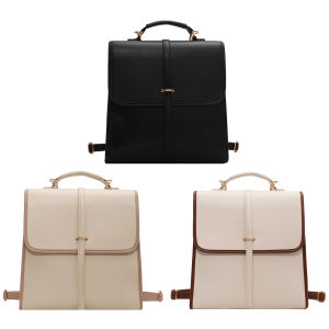 【Fast delivery】 Womens Big PU Leather Backpack Durable Vintage College Rucksack Travel Bag for Everyday Use