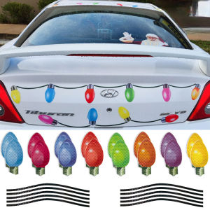 Christmas Car Refrigerator Decoration Reflective Bulb Light Shaped Magnets Stickers Magnetic Wires Ornaments Set Xmas home decor