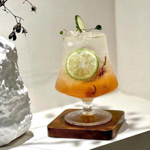 Yolanda 1 ชิ้น แก้วแชมเปญสุดน่ารัก แก้วบรั่นดี้ก้านสั้น แก้วคาร์เฟ่มุ่งมิ้งน่ารัก ค็อกเทล/แก้วน้ำผลไม้ 450ml wine glass